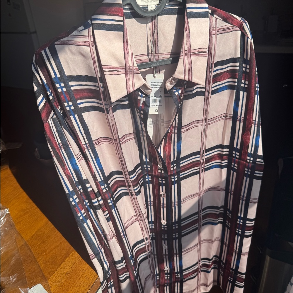 Favorite Daughter - The Smooth Ex-Boyfriend Shirt | Sangria Blush Plaid - Picture 9 of 11